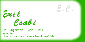 emil csabi business card